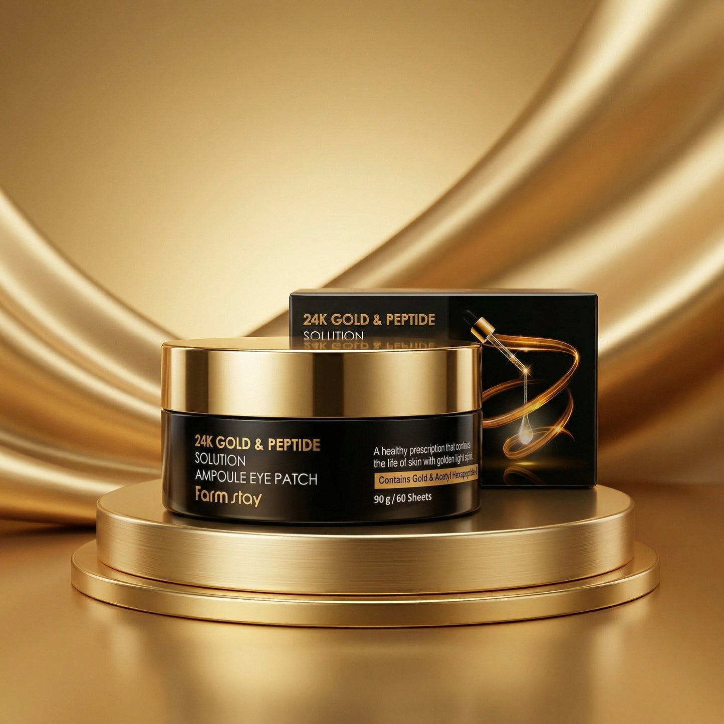 Farmstay – 24K Gold & Peptide Solution Ampoule Eye Patch – 90g