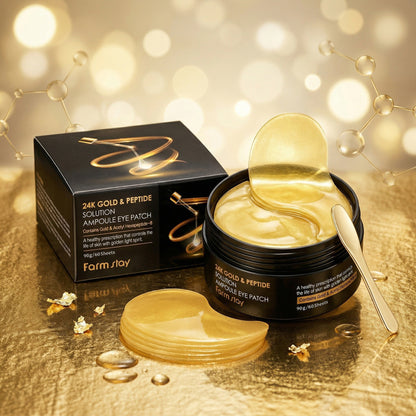 Farmstay – 24K Gold & Peptide Solution Ampoule Eye Patch – 90g