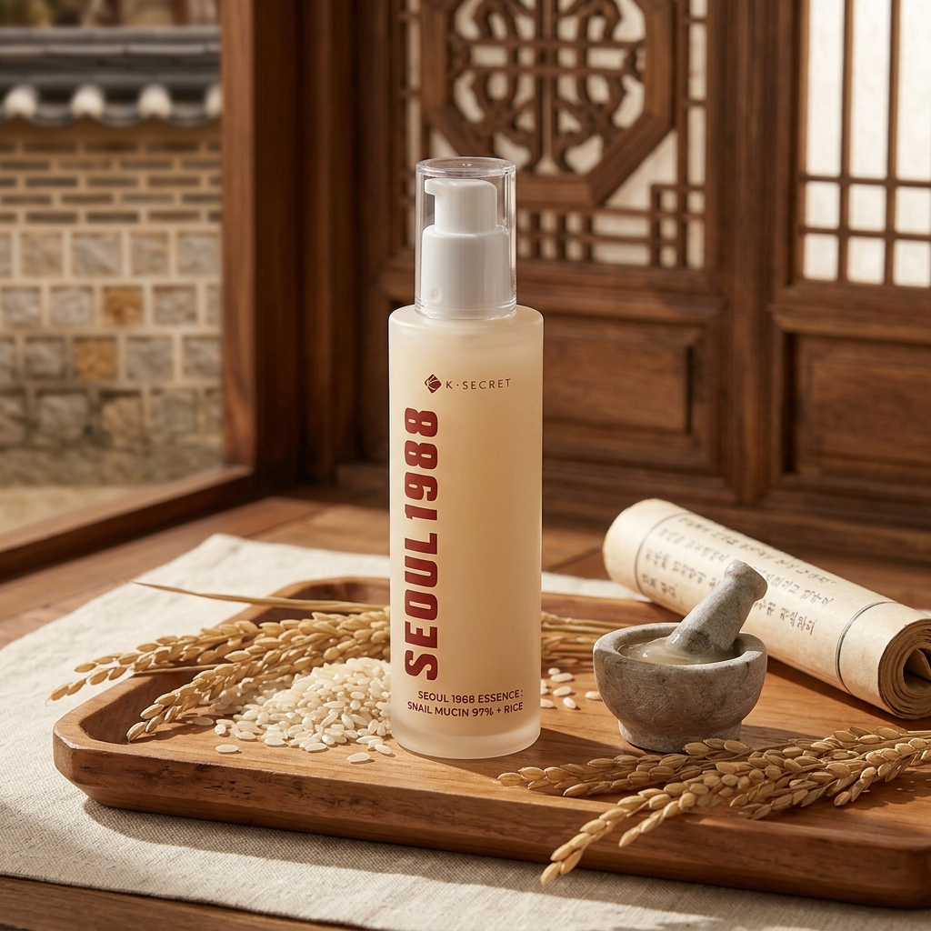 K-SECRET – SEOUL 1988 Essence: Snail Mucin 97% + Rice, 100m