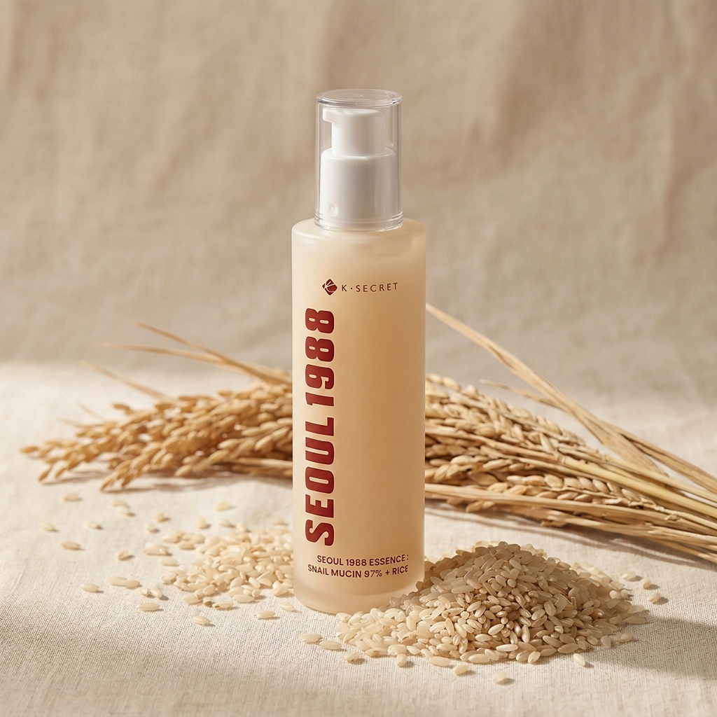 K-SECRET – SEOUL 1988 Essence: Snail Mucin 97% + Rice, 100m
