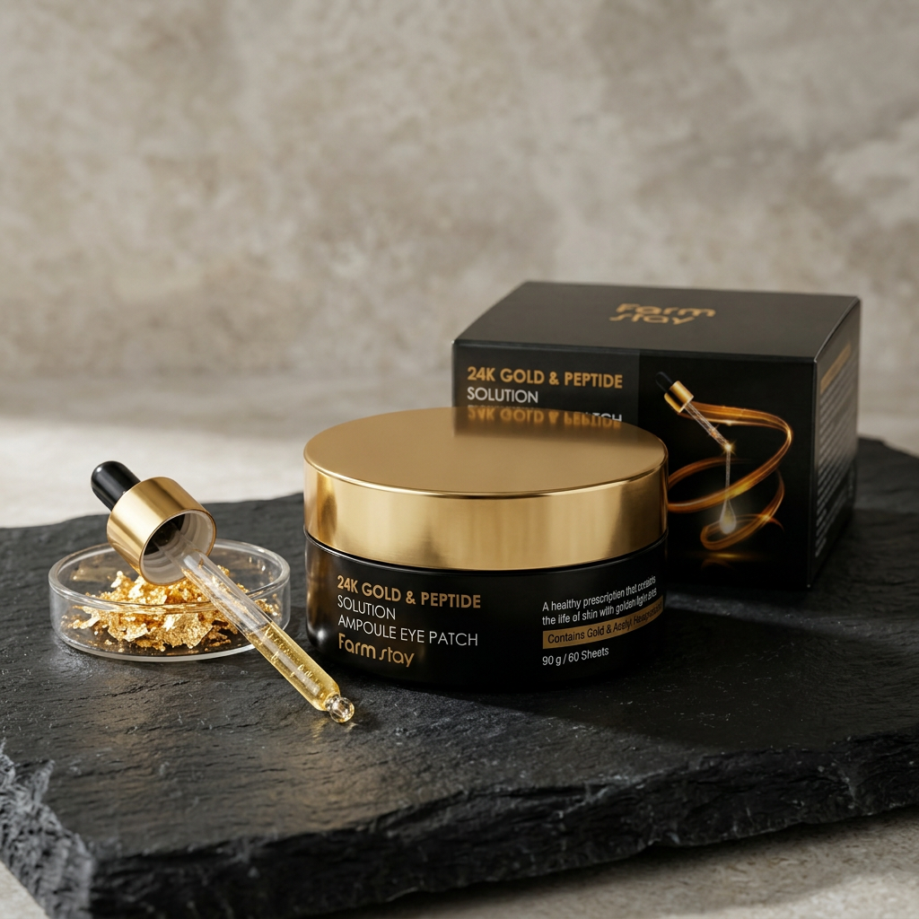 Farmstay – 24K Gold & Peptide Solution Ampoule Eye Patch – 90g